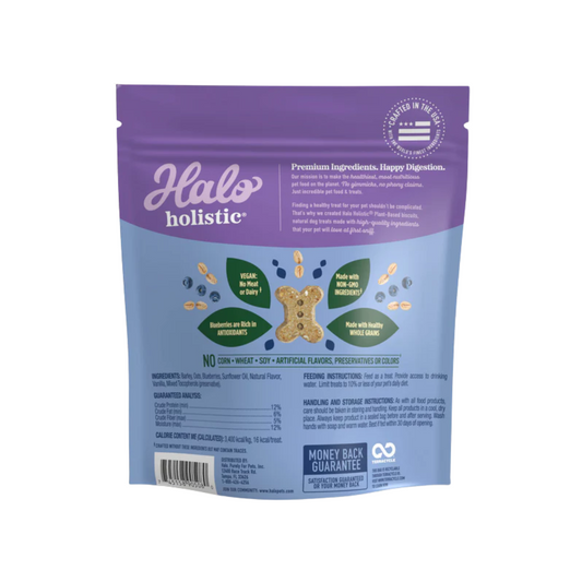 Plant-Based Dog Treats with Oats and Blueberries