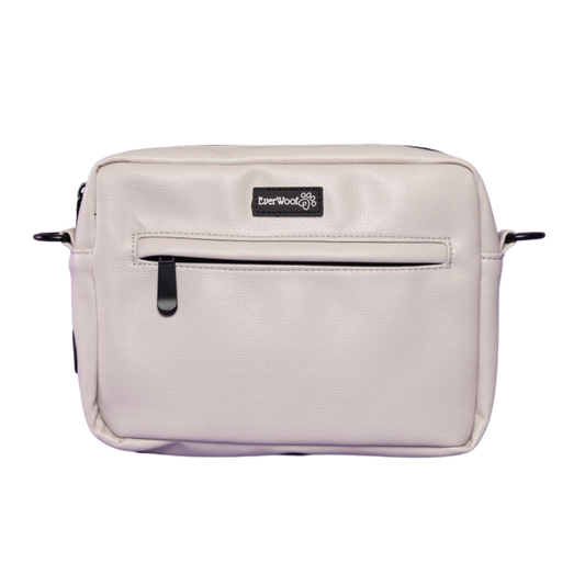 Dog Mom Walkie Bag Leather Grey