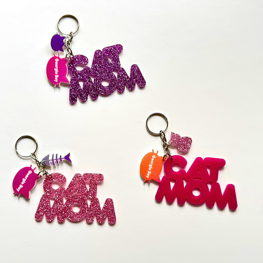 Cat Mom Keychains