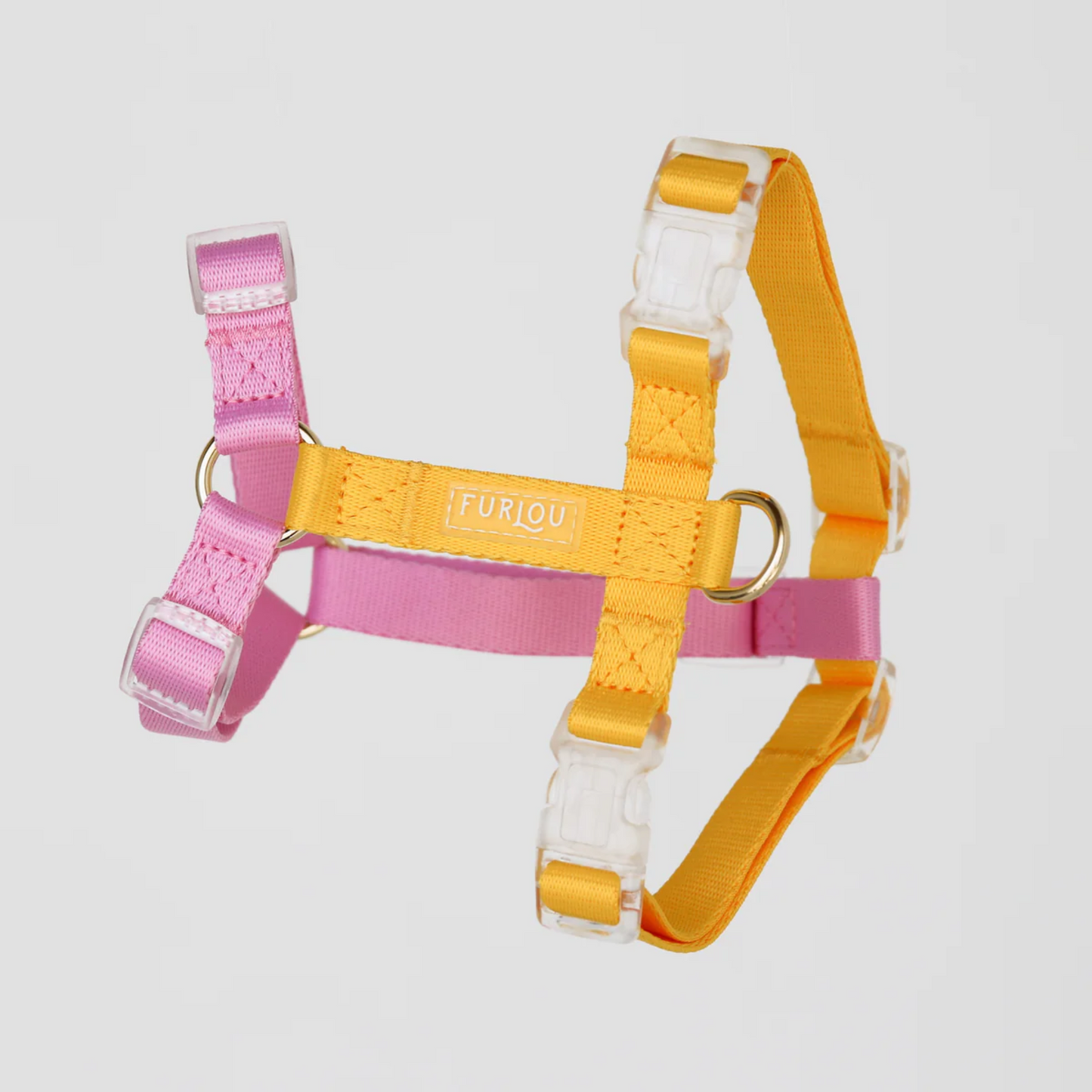 Yellow + Pink Dog Harness