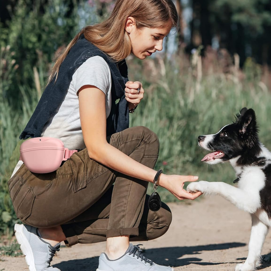 Silicon Dog Treat Pouch Pink