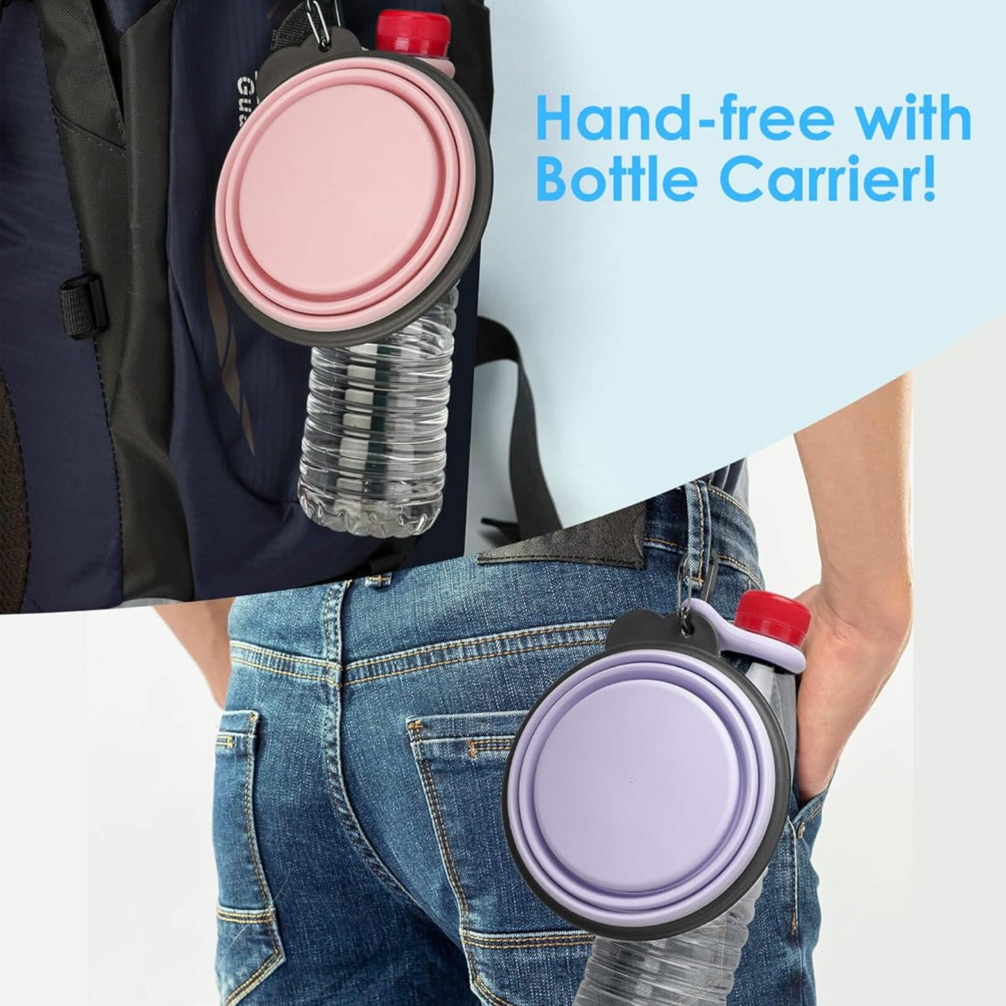 Collapsible Dog Bowls with Bottle Carrier
