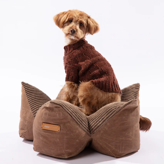 OULU X PEHOM Cuddle Pet Pillow Bed - Brown