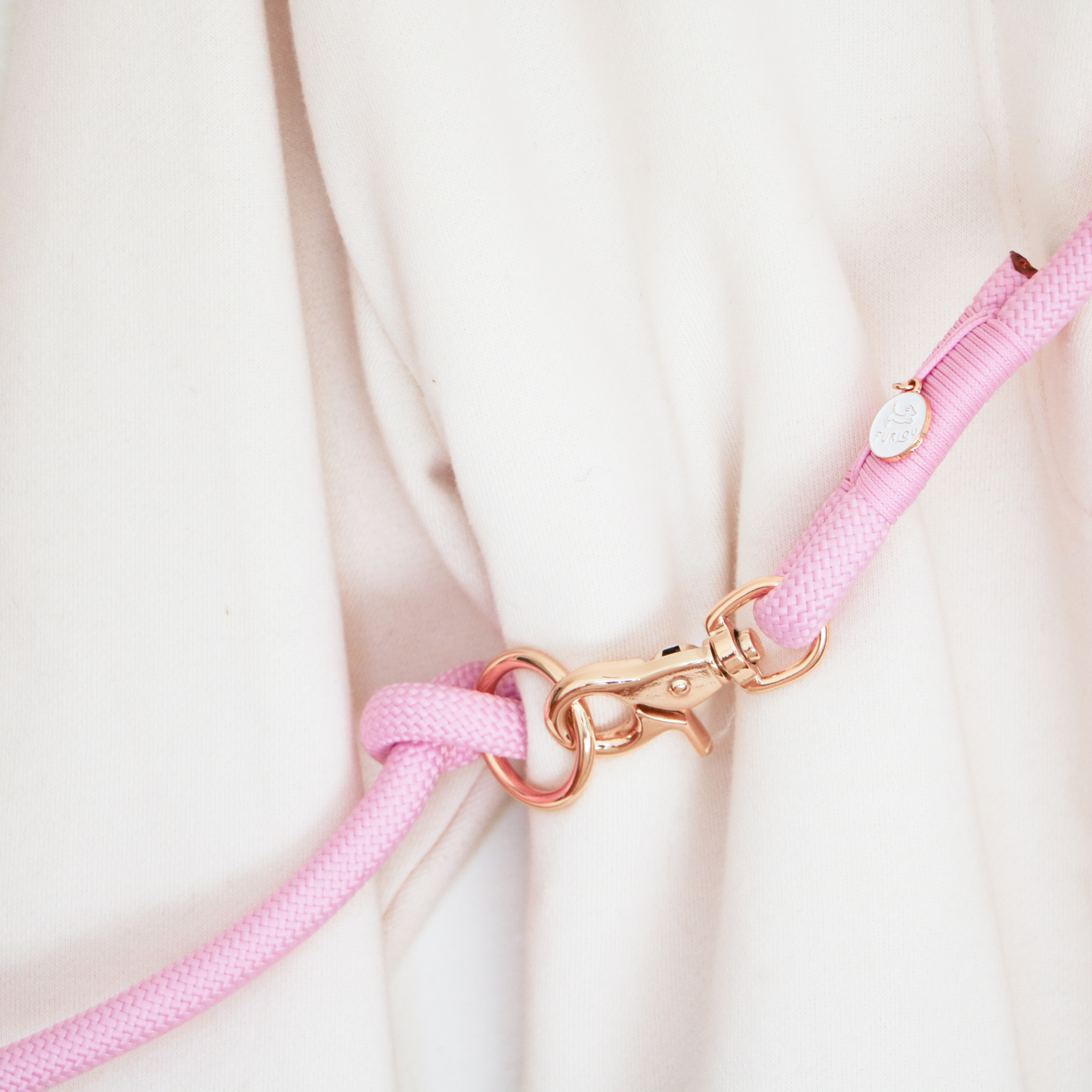 Baby Pink Hands Free Braided Leash