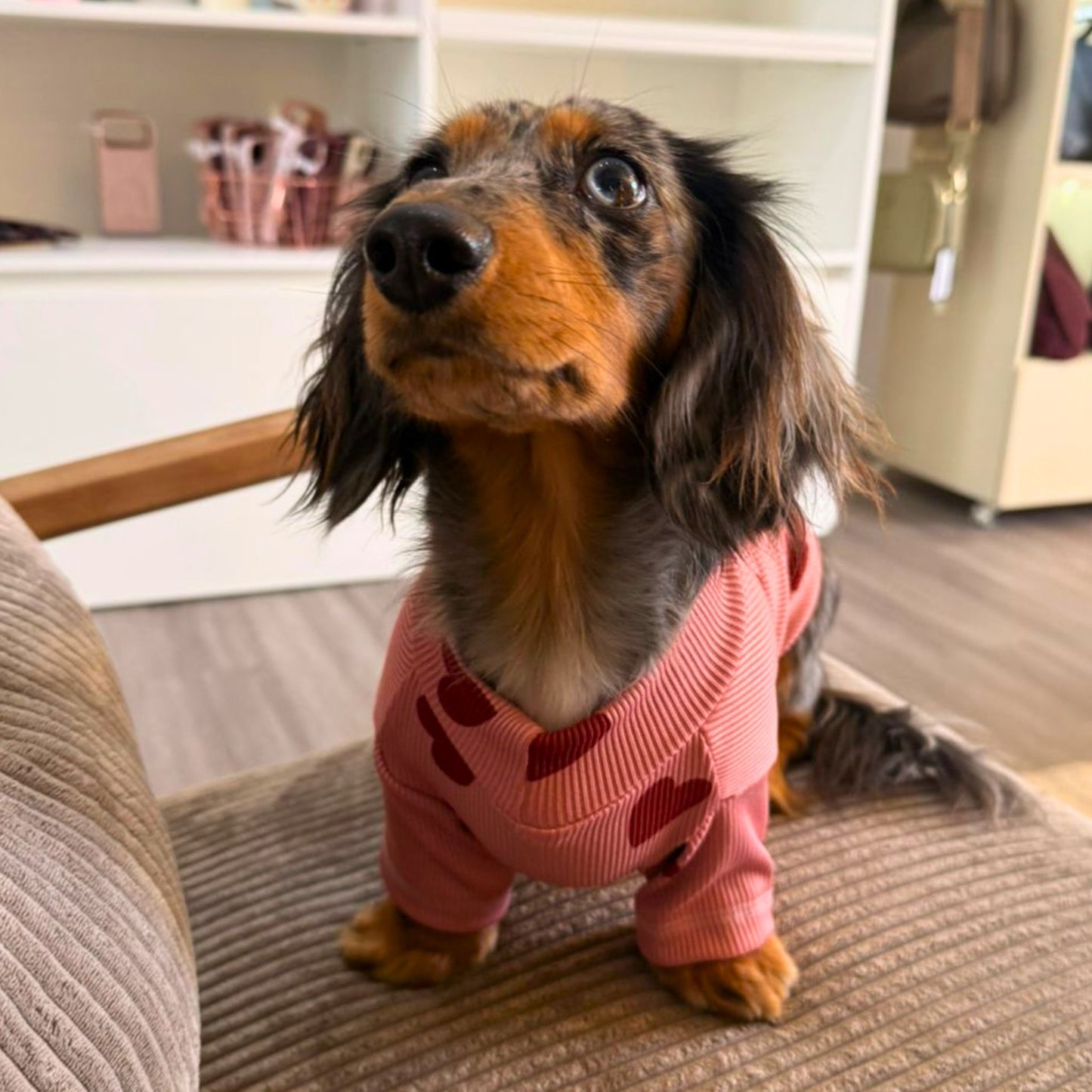 Ribbed Hearts Sweatshirt