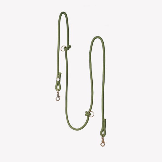 Green Hands Free Braided Leash