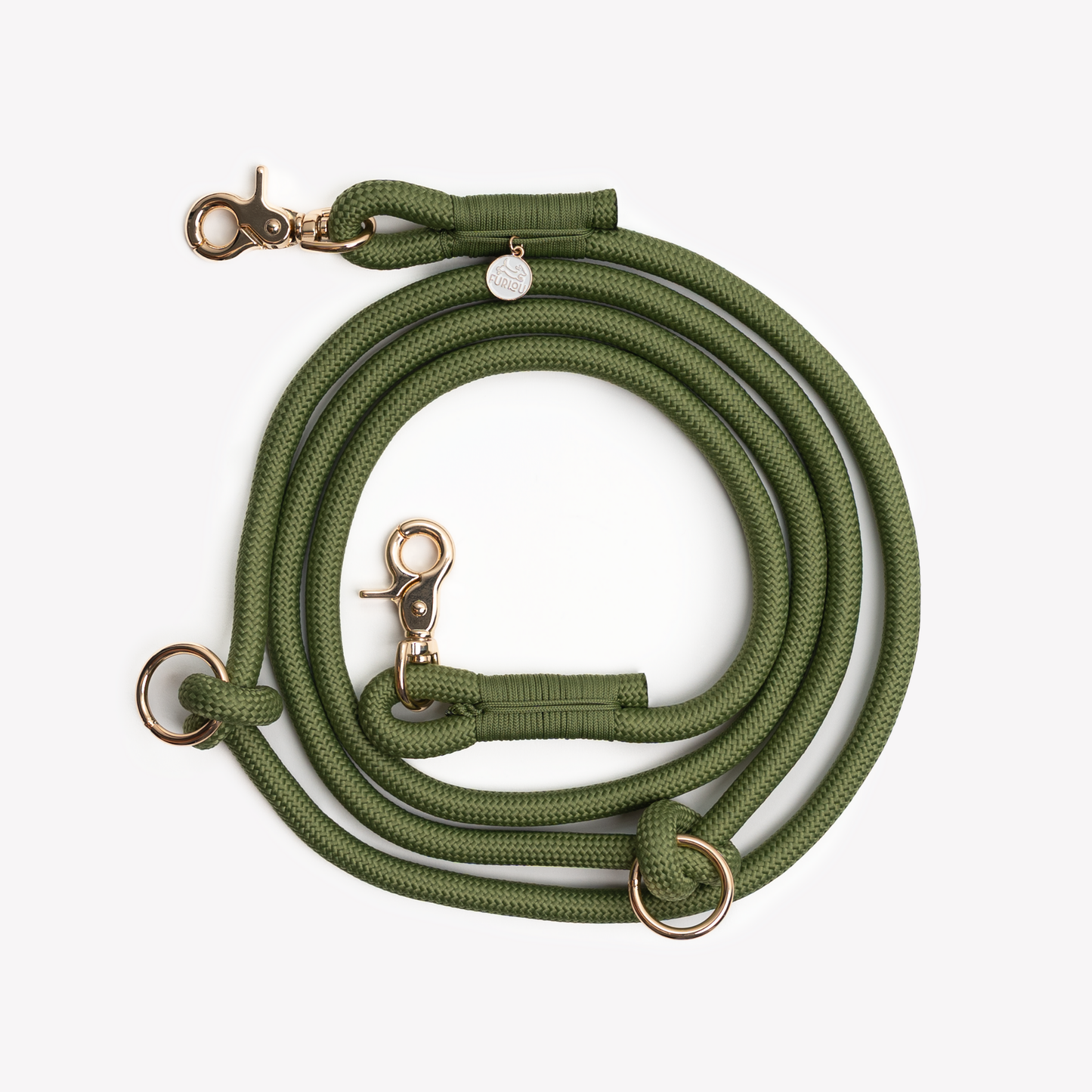 Green Hands Free Braided Leash