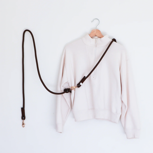 Brown Hands Free Braided Leash