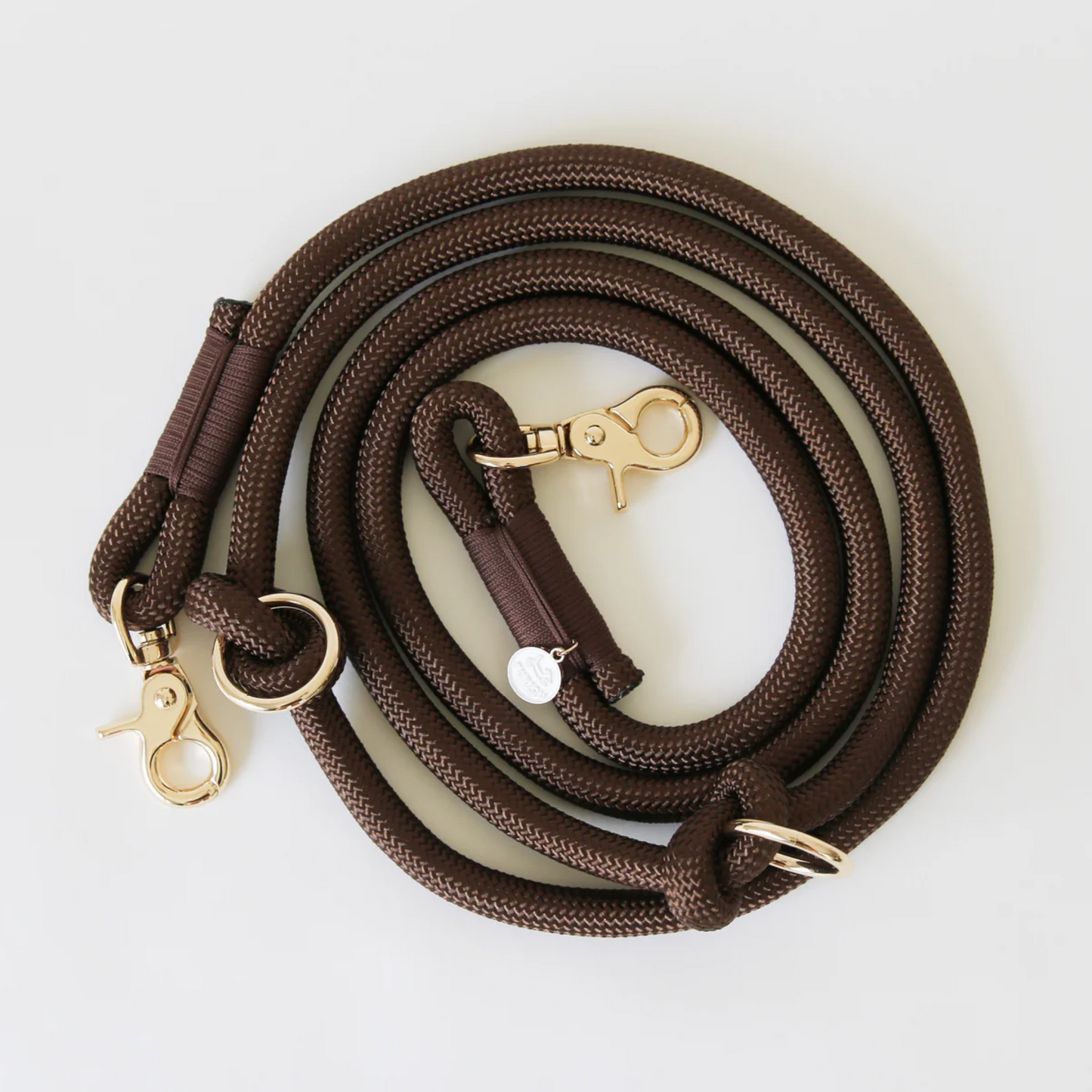 Brown Hands Free Braided Leash