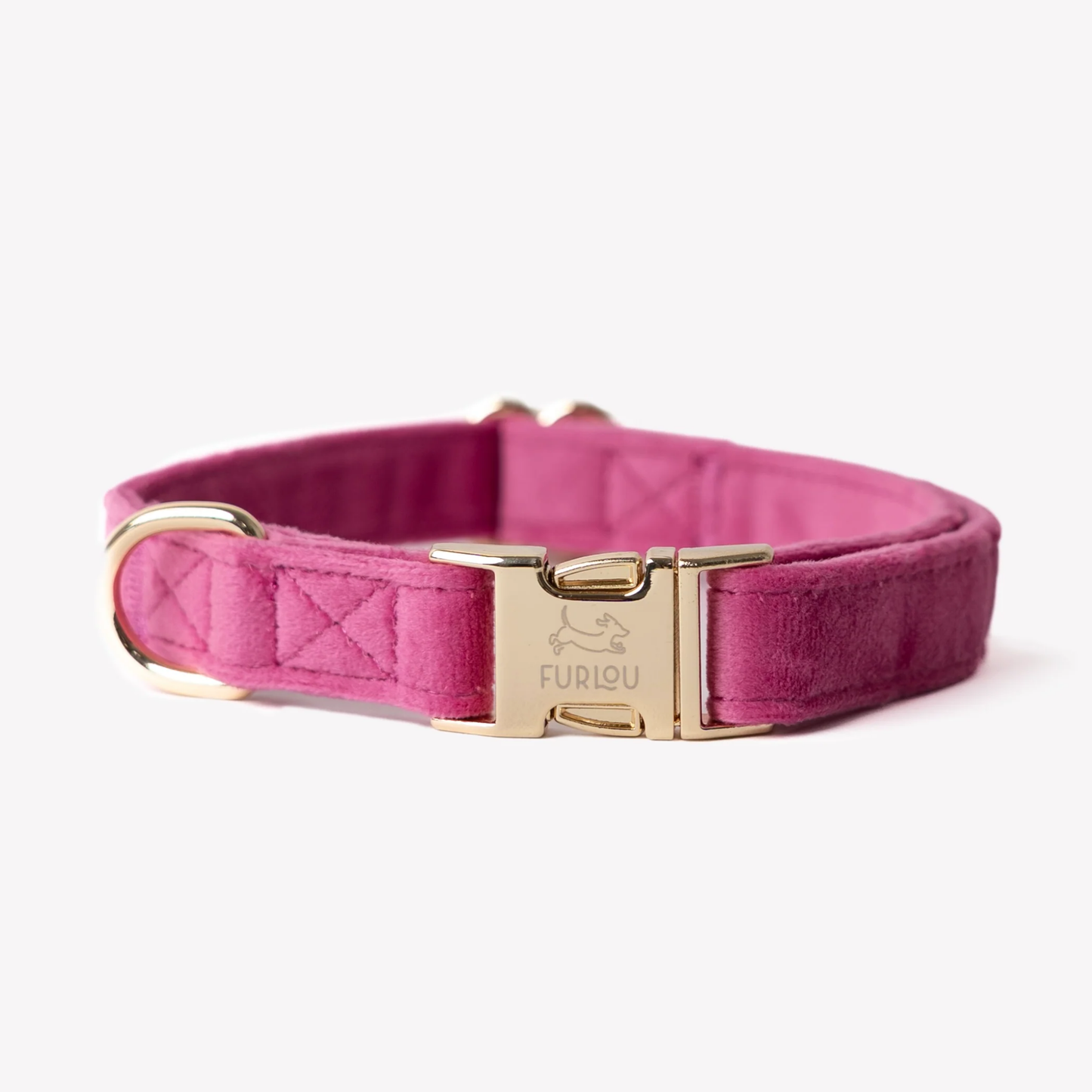 Magenta Velvet Dog Collar