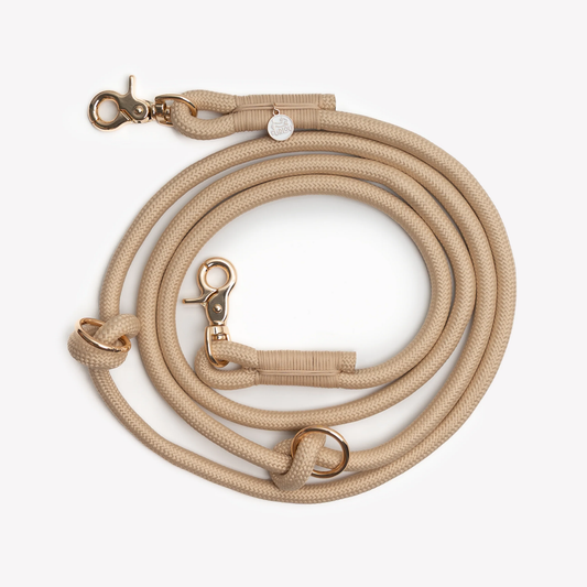Tan Hands Free Braided Leash