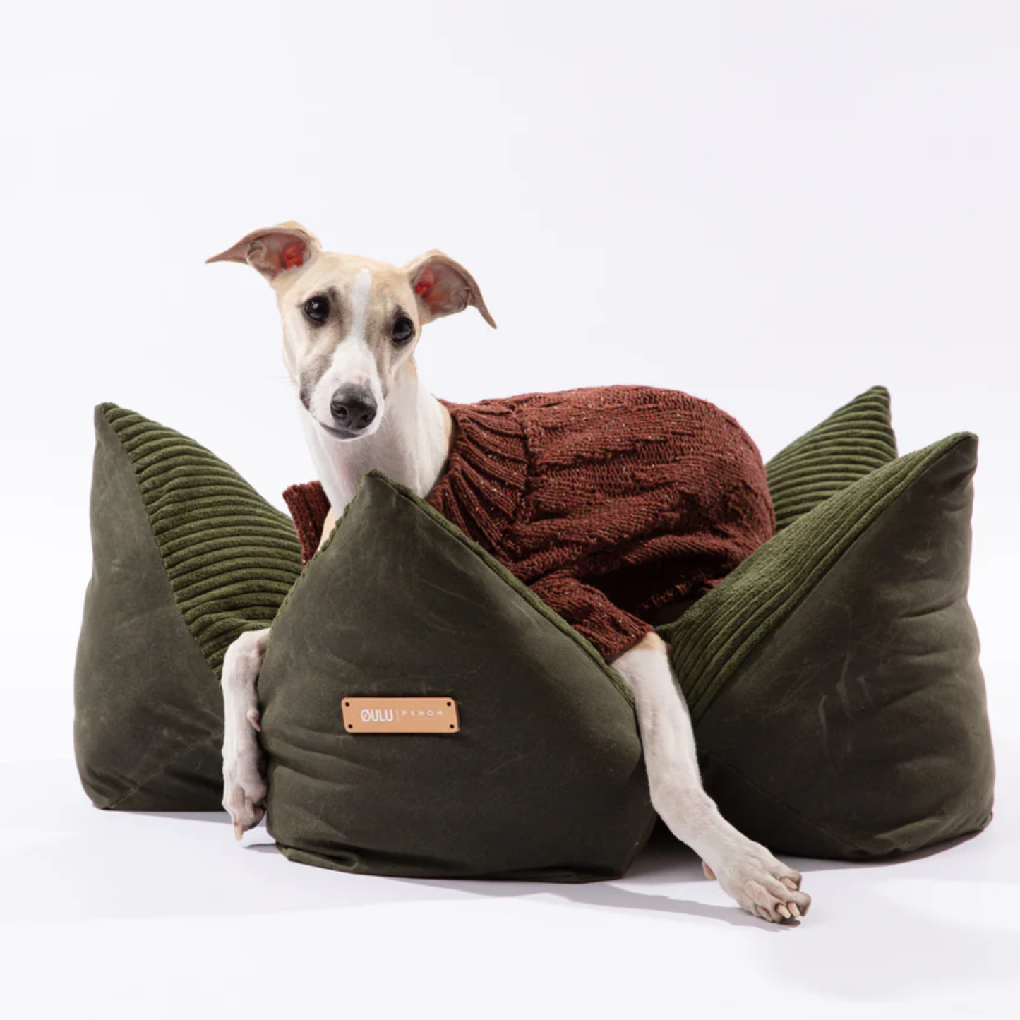OULU X PEHOM Cuddle Pet Pillow Bed - Olive Green