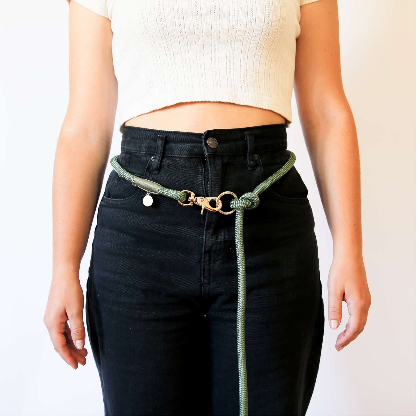 Sage Green Hands Free Braided Leash