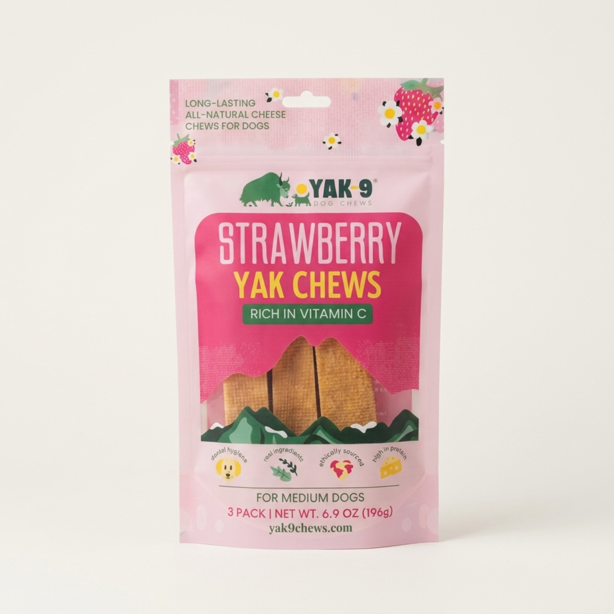 Strawberry Yak Cheese Chews